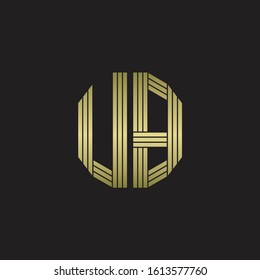 UB Logo monogram outline style linked isolated with gold colors