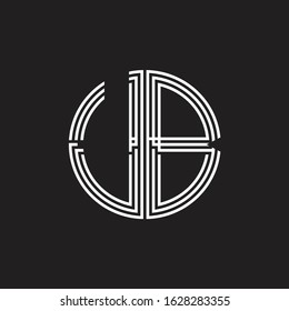 UB Logo monogram triple ribbon style line design template isolated on black background
