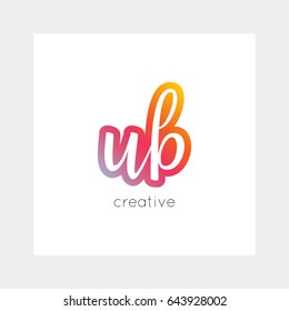 UB logo, vector. Useful as branding, app icon, alphabet combination, clip-art.