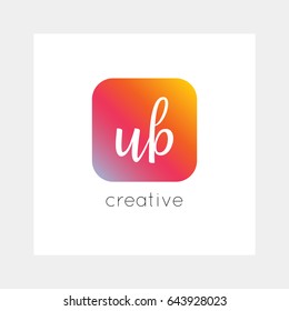 UB logo, vector. Useful as branding, app icon, alphabet combination, clip-art.