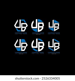 UB diseño minimalista y clásico del sistema del logotipo. Vector poligonal y circular de la forma del monograma de UB. Diseño único UB.
