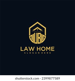 Logotipo inicial de monograma UB para lawhiener con diseño de hogar de forma