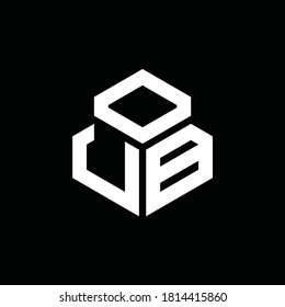 UB monogram logo with 3 cube style design template isolated on black background