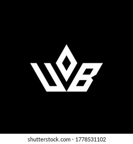 UB monogram logo with crown shape luxury style design template