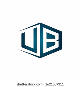 Ub Monogram Logo Hexagon Shape Negative Stock Vector (Royalty Free ...