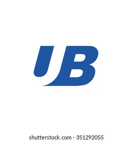 UB negative space letter logo blue