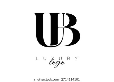 Letra Serif UB Monogram Tipografia Logotipo para identidade de marca premium elegante