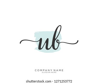UB U B Initial handwriting logo vector