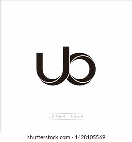 ub u b Initial Letter Split Lowercase Modern Monogram linked outline rounded logo