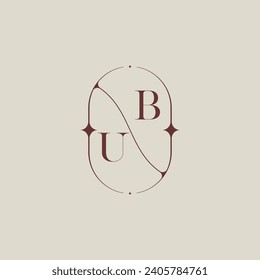 UB wedding classic in elegant monogram with high quality professional design that will print well