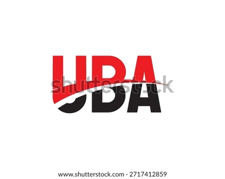 UBA letters isolated on white background, vector logos