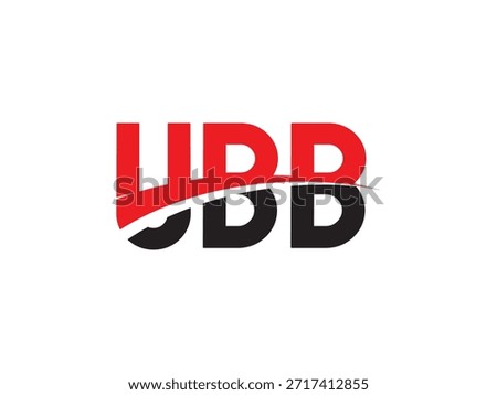 UBB letters isolated on white background, vector logos