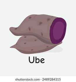 Ube Hand Drawn Illustration on White Background