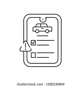 uber, taxi, mobile line icon on white background