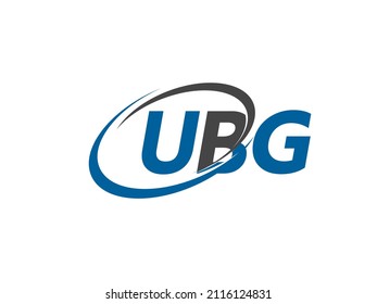 Letra UBG diseño creativo elegante del logo de swoosh