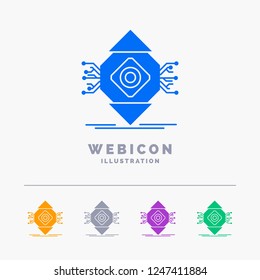 ubicomp, Computing, Ubiquitous, Computer, Concept 5 Color Glyph Web Icon Template isolated on white. Vector illustration