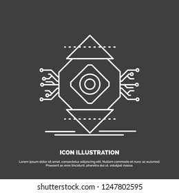 ubicomp, Computing, Ubiquitous, Computer, Concept Icon. Line vector symbol for UI and UX, website or mobile application