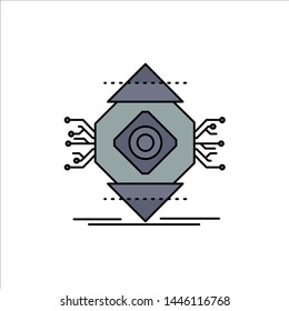 ubicomp, Computing, Ubiquitous, Computer, Concept Flat Color Icon Vector