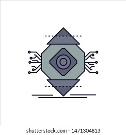 ubicomp, Computing, Ubiquitous, Computer, Concept Flat Color Icon Vector. Vector Icon Template background