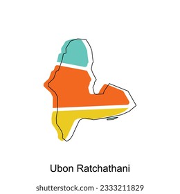 Ubon Ratchathani Map. vector map of Thailand design template with outline graphic sketch style isolated on white background