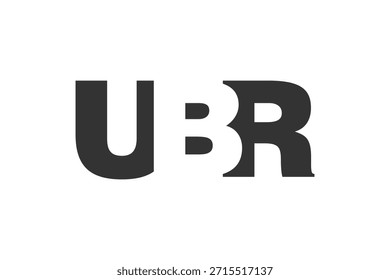 UBR logo design. Initial letter U B R bold font style for tech startups, consulting, corporate branding. Creative company name, headlines typography identity, trendy logotype. Vector illustration.