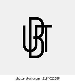 UBT monogram vector logo made from black thin lines. Three letters combined artistically. Logo for company, organization, personal brand, and business.