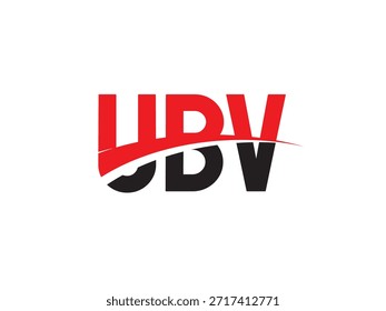 Letras UBV aisladas sobre fondo blanco, logotipos de Vector