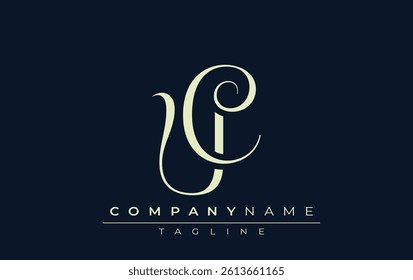 UC abstract Logo. Elegantly Designed Minimalist Monogram Logo with Stylish Lettering. Sophisticated and sleek minimalist monogram showcasing unique lettering design.