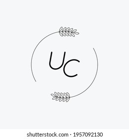 UC Beauty vector initial logo, handwriting logo of initial signature