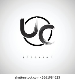 UC Pinsel Stroke Logo - Modernes künstlerisches Symbol mit Tinte Textur für kreatives Branding und visuelles Identitätsdesign