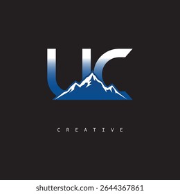  UC Creative Mountain Logo Bold Gradiente Letra Marca Diseño de marca para empresas Marcas al aire libre