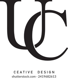 UC, CU letter modern vector logo design