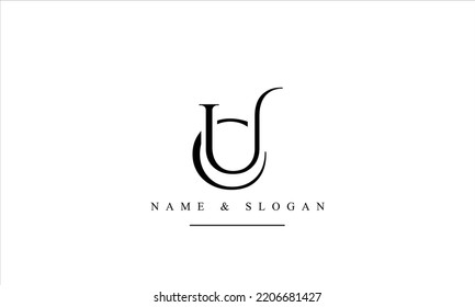 UC, CU, U, C abstract letters logo monogram