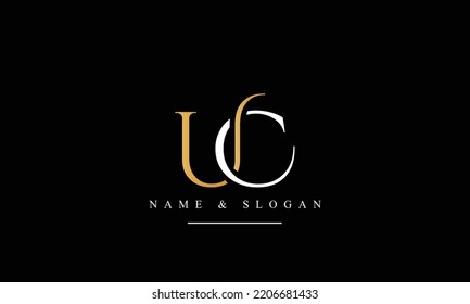 UC, CU, U, C abstract letters logo monogram