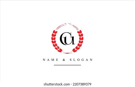 UC, CU, U, C abstract letters logo monogram