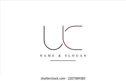 UC, CU, U, C abstract letters logo monogram