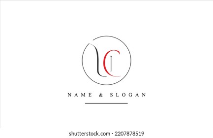 UC, CU, U, C abstract letters logo monogram
