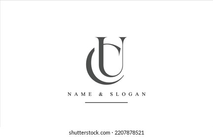 UC, CU, U, C abstract letters logo monogram