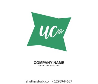 UC Initial Handwriting Logo Template Vector