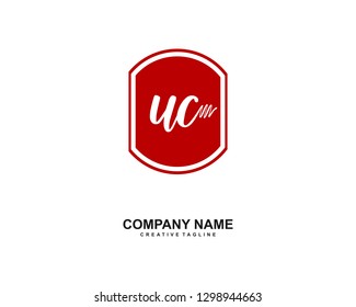 UC Initial Handwriting Logo Template Vector