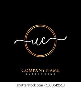 UC Initial Handwriting logo template vector