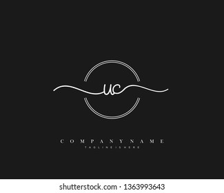 UC initial handwriting logo template vector