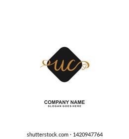 UC Initial handwriting logo vector