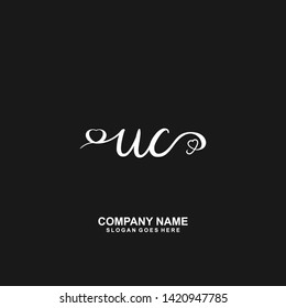 UC Initial handwriting logo vector