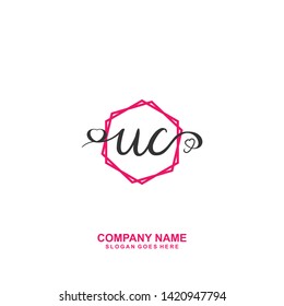 UC Initial handwriting logo vector