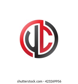 UC initial letters looping linked circle logo red black