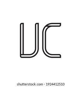 uc initial letters, vector logo