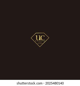 UC Logo inicial diamante de lujo ilustración de boda