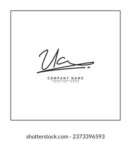 UC Initial Logo in Signature Style for Photography and Fashion Business - Hand Drawn Signature Logo Vector