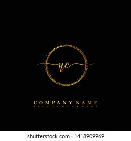 UC Initial luxury handwriting logo vector